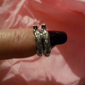 24 hr sale Silver plated white topaz earrings NWOT